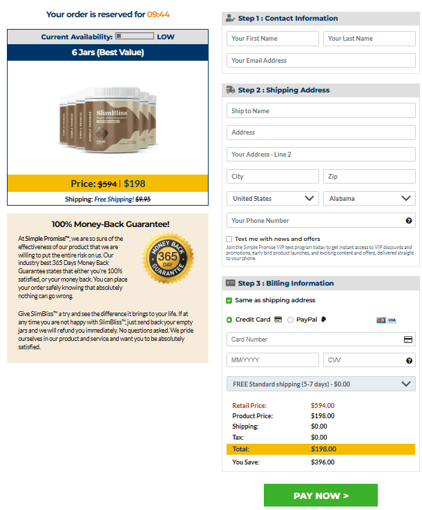 SlimBliss-order-page
